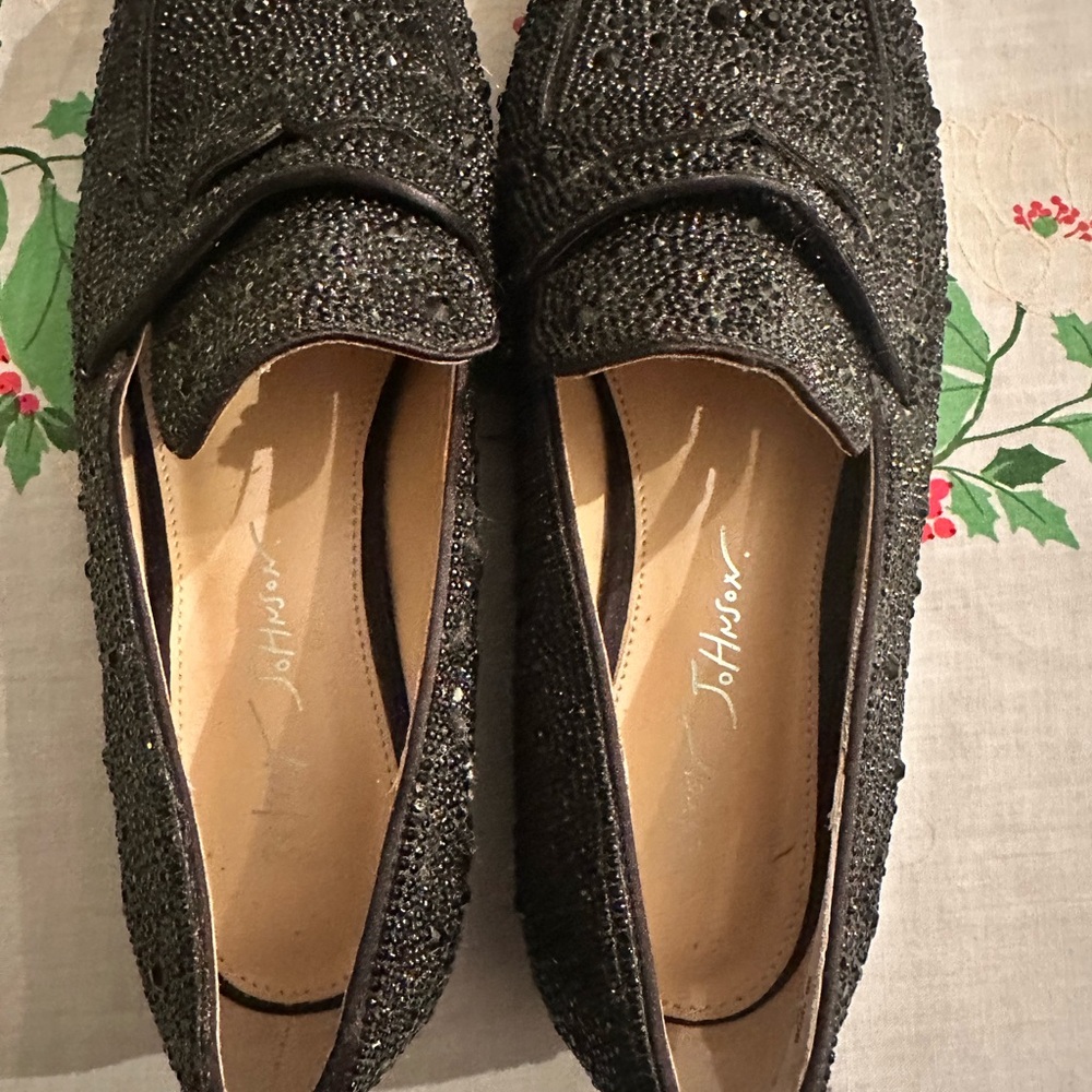 Betsey Johnson Black Beaded Loafers
